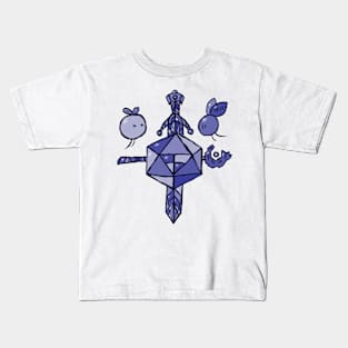 d20 Coat of Arms - Blueberry Kids T-Shirt
